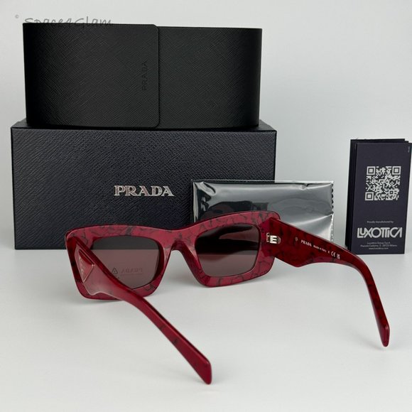 NEW Prada PR13ZS 15D08S Etruscan Marble Red Violet Cat Eye Unisex Sunglasses - Picture 7 of 13